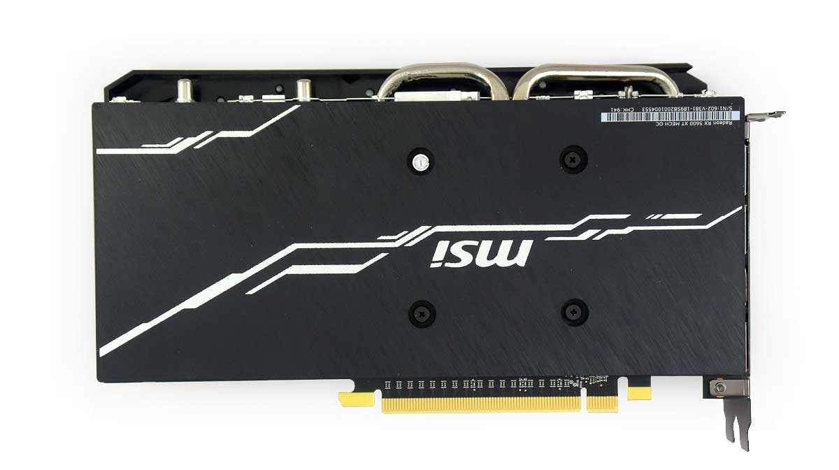 Pro zvětšení klikni MSI RX 5600 XT MECH OC 6G; zadní strana